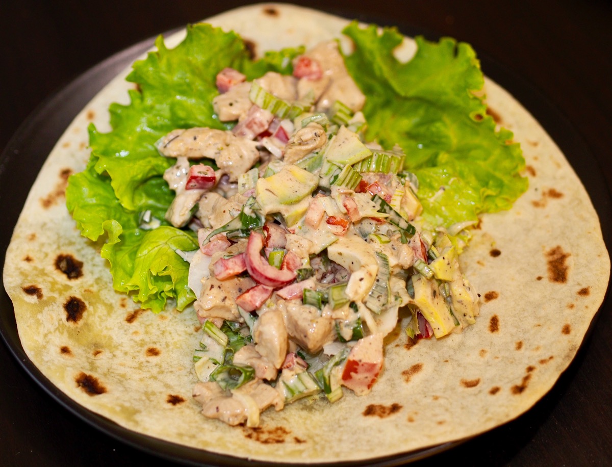 Chicken salad with avocado and lime