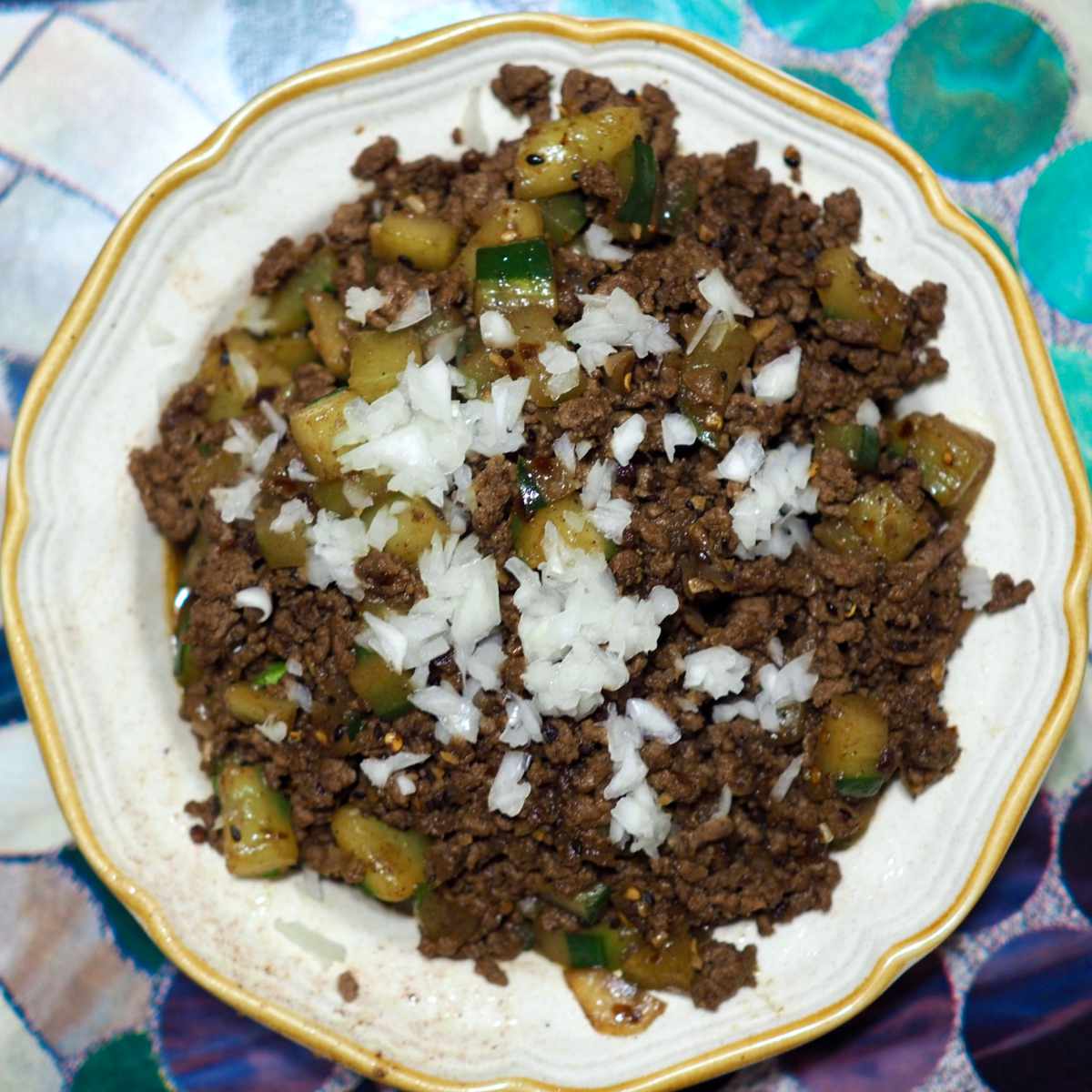 Szechuan cucumber pork stir fry