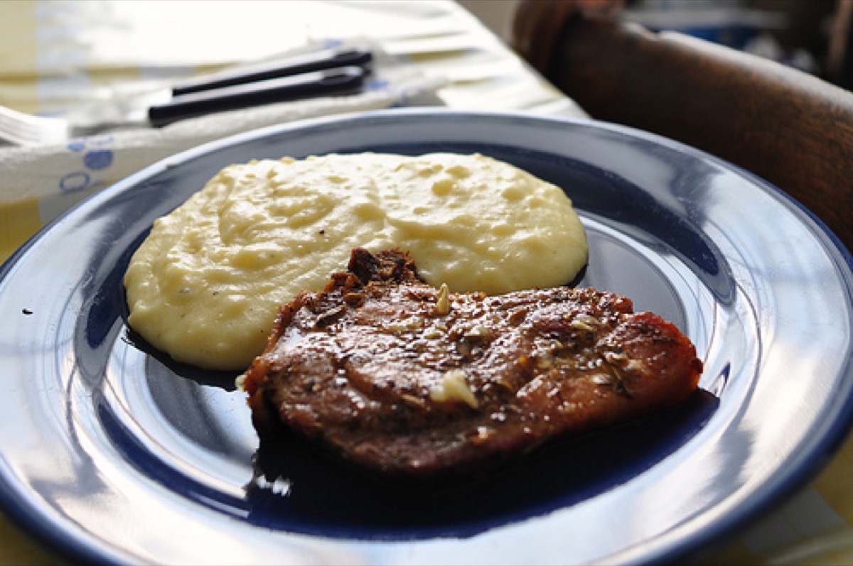 Herbed pork with mash