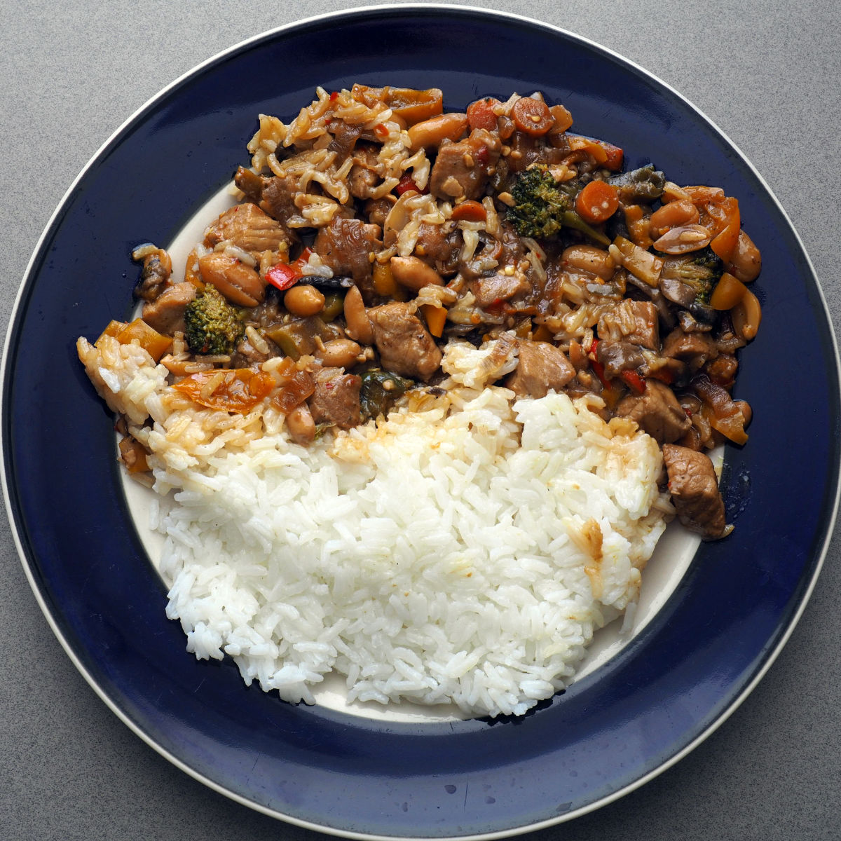 Marinated pork stir fry