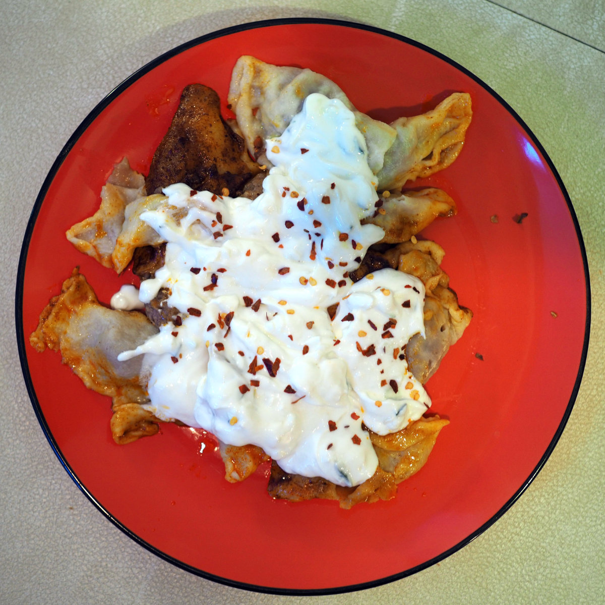 Manti with yogurt