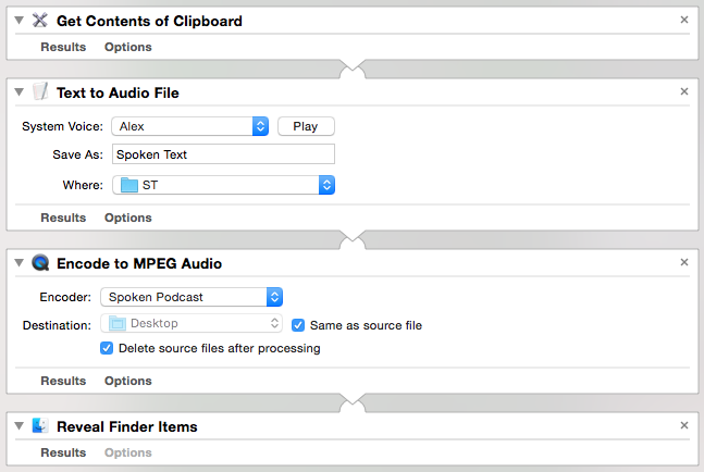 Automator workflow
